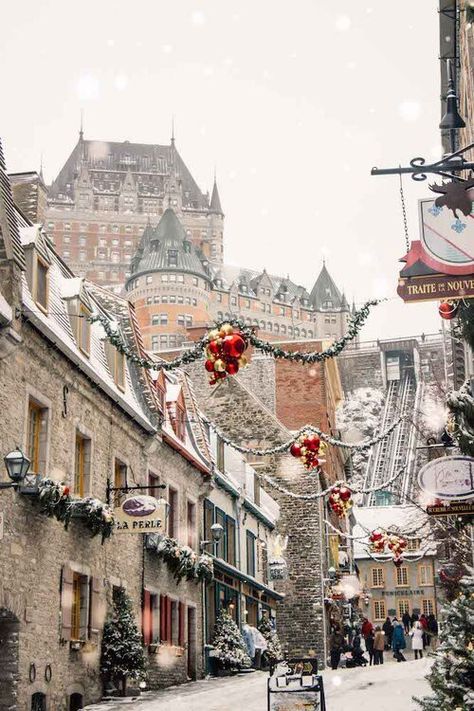 Quebec City Christmas, Virtual Vacation, Christmas Feeling, Winter Scenery, I Want To Travel, Quebec City, Winter Pictures, Winter Wonder, Winter Aesthetic