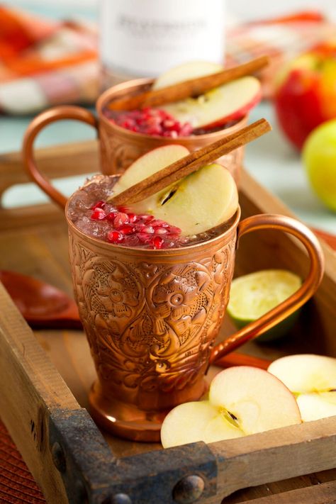 Apple Cider Moscow Mule - The Suburban Soapbox Apple Cider Mule, Cider Moscow Mule, Cider Mule, Apple Cider Moscow Mule, Apple Cider Mimosa, Gluten Free Cookbooks, Moscow Mule Recipe, Mule Recipe, Sour Cocktail