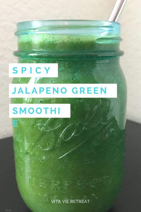 Spicy Smoothie Recipes, Green Jalapeno, Veggie Smoothies, Veggie Juice, Healthier Options, Drink Mixes, Smoothie Packs, Green Drinks, Protein Drinks