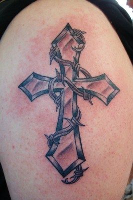 Wired Cross-tribal tattoo design Celtic Cross Tattoo For Men, Christian Cross Tattoos, Cross Tattoo Meaning, Barbed Wire Tattoos, Skull Rose Tattoos, Cowgirl Tattoos, Celtic Cross Tattoos, Cross Tattoo For Men, Cross Tattoos