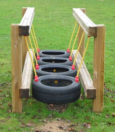 Tire Playground, Diy Kids Playground, Tire Swings, Kids Backyard Playground, Play Area Backyard, Backyard Kids Play Area, Outdoor Fun For Kids, Outdoor Play Areas, Diy Playground