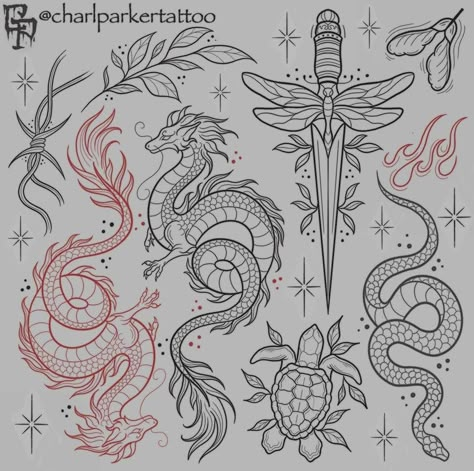 Legtattoo Ideas, Flash Page Tattoo, Colour Flash Tattoo, Alternative Flash Tattoo, Flash Tattoo Sleeve Women, Illustrative Tattoo Designs, Leg Flash Tattoo, How To Draw Tattoos Step By Step, Flash Tattoo Designs For Women