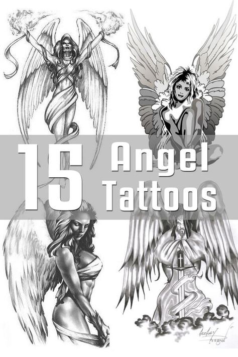 Angel Tattoo Designs For Women Beautiful, Beautiful Angel Tattoos For Women, Woman Angel Tattoo, Two Angels Tattoo, Angels Tattoo Designs, Angel Tattoo Drawings, Live Free Tattoo, Good And Evil Tattoos, Angel Sleeve Tattoo