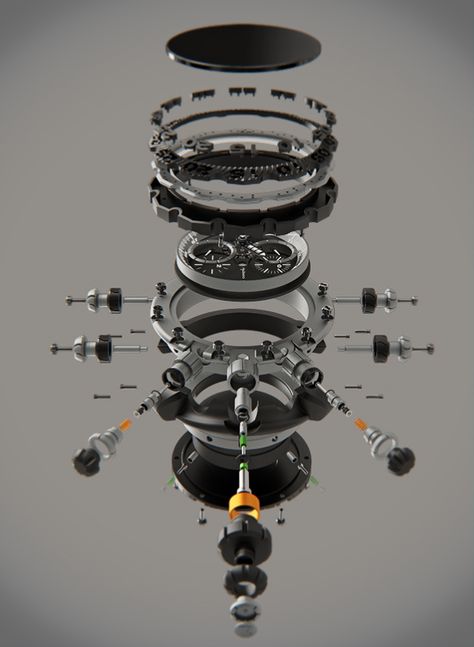 Black Mamba Campaign by Victor Ruiz, via Behance Exploded Program Diagram, Exploded View Product Sketch, Watch Exploded View Sketch, Exploded View Product Industrial Design, Improvised Explosive Device, Exploded View, Technical Illustration, Industrial Design Sketch, Mechanical Design