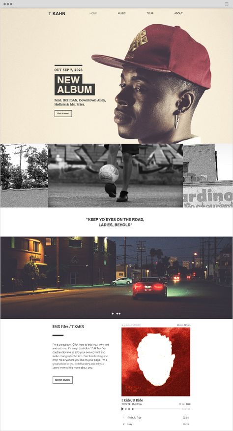 Hip Hop Artist Website Template Hip Hop Website Design, Music Artist Website Design, Band Website Design, Artist Website Design Layout, Music Artist Website, Musician Branding, Music Website Design, Dj Press Kit, Artist Website Design