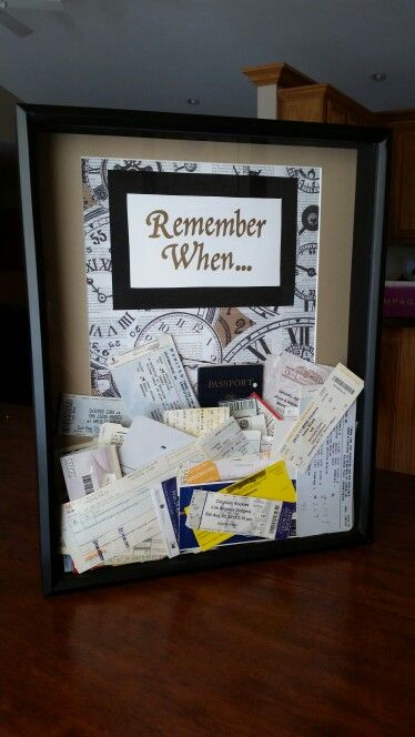 A fun way to display old ticket stubs and memorabilia Old Ticket, Diy Shadow Box, Ticket Stubs, Presents For Boyfriend, Boyfriend Diy, Cadeau Diy, Diy Gifts For Boyfriend, Travel Diy, Decor Minimalist