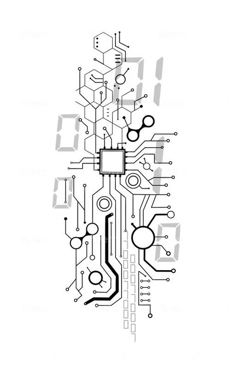 offering tattoo designs with different levels of detalization. It can be a sketch, a small minimalistic tattoo or a huge full-colored tattoo if you wish so. I have experience of 5 years in making art, including 2 years in designing tattoos. Send me your ideas, references and I will happily provide you with awesome design! Please message me first before creating an order. Electronic Tattoo Design, Electrical Engineering Tattoo Ideas, Cybersecurity Tattoo, Tattoo Electricity, Electric Tattoo Ideas, Tattoo Sketches Ideas Creative, Programming Tattoo Ideas, Programming Tattoo, Engineering Tattoo Ideas