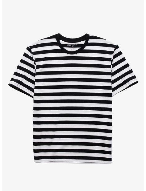 White Striped Shirt Outfit, Black And White Striped Shirt, Stripe T Shirt, T Shirt Image, Punk Outfits, Looks Style, Black Skinnies, Striped Tee, Striped Long Sleeve