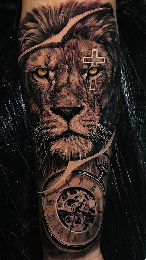 Illenium Tattoo Ideas, Inside Forearm Tattoo For Men, Mj Tattoo, Lion Arm Tattoo, Tattoos Arm Mann, Lion Shoulder Tattoo, Lion Forearm Tattoos, Big Cat Tattoo, Animal Sleeve Tattoo