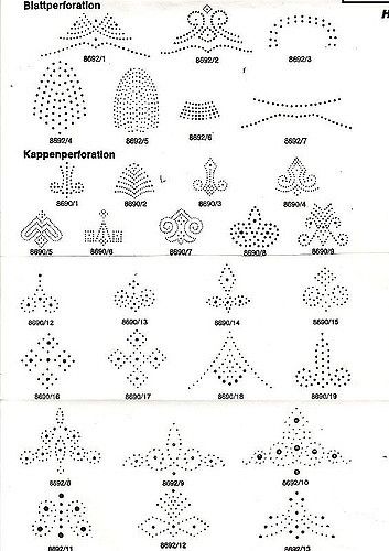 punch patterns 2 | vamp hole punch patterns | Foot Foundation | Flickr Leather Punching Pattern, Punched Tin Patterns, Candle Wicking, Leather Tutorial, Rhinestone Designs Pattern, Motifs Perler, Gourds Crafts, The Dot, Tin Art