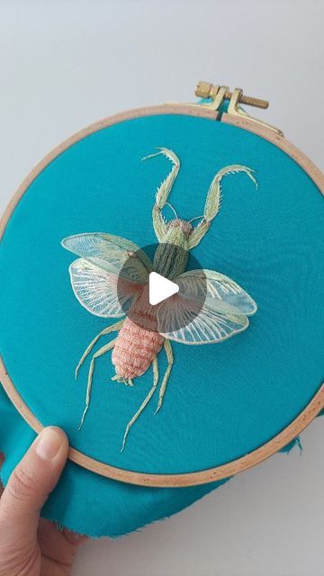 Megan Zaniewski, Embroidery 3d, Praying Mantis, Arts And Crafts, Embroidery, Sewing, On Instagram, Instagram, Art