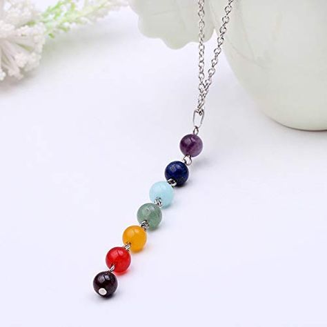 AmazonSmile: Chakra Necklace 7 Chakra Stones Pendant Necklace Beads Healing Crystals Birthday Christmas Gifts: Clothing Necklaces Charms, Chakra Beads, Chakra Pendant, Beads Pendant, Chakra Necklace, Healing Necklace, Women Yoga, 7 Chakra, Beaded Pendant Necklace