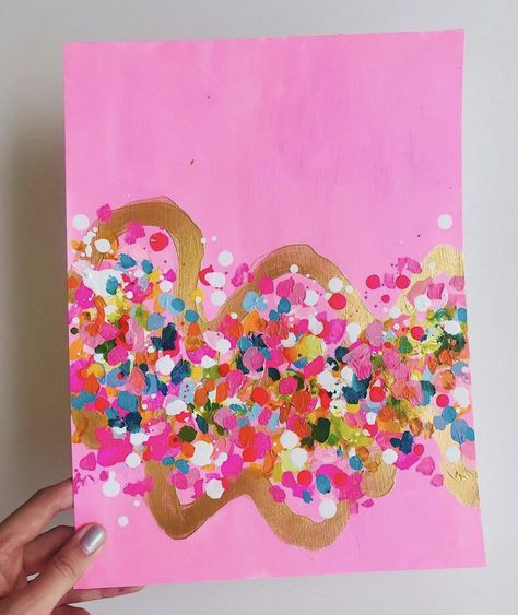 Craft Ideas Painting, Fun College Paintings, Preppy Dorm Painting, Preppy Painting Abstract, Dorm Paintings Canvas Preppy, Funky Lady Paintings Preppy, Trendy Paintings, Square One Art, Pink Canvas Art