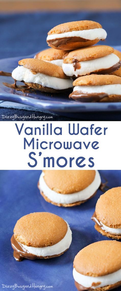 Microwave Smores, Vanilla Wafer Dessert, Vanilla Wafer, Dessert Aux Fruits, Vanilla Wafers, Samosa, Yummy Sweets, S Mores, Sweet Snacks