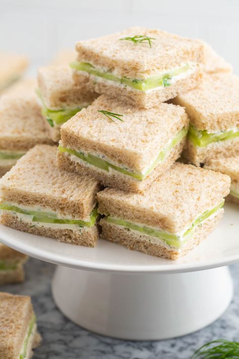 Mini Cucumber Sandwiches, Cucumber Tea Sandwiches Recipes, Cucumber Cream Cheese Sandwiches, Tea Party Sandwiches Recipes, Cucumber Sandwiches Recipes, Cucumber Tea, Cream Cheese Sandwiches, Cucumber Tea Sandwiches, Tea Party Sandwiches