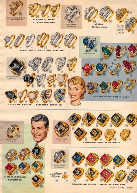 MeTV Network | 15 incredibly Fifties pages from 1950s Sears catalogs Dolce And Gabbana Perfume, Jewelry Knowledge, Sears Catalog, Vintage Jewlery, Jewelry Education, Retro Advertising, Jewelry Ads, Christmas Catalogs, Old Jewelry