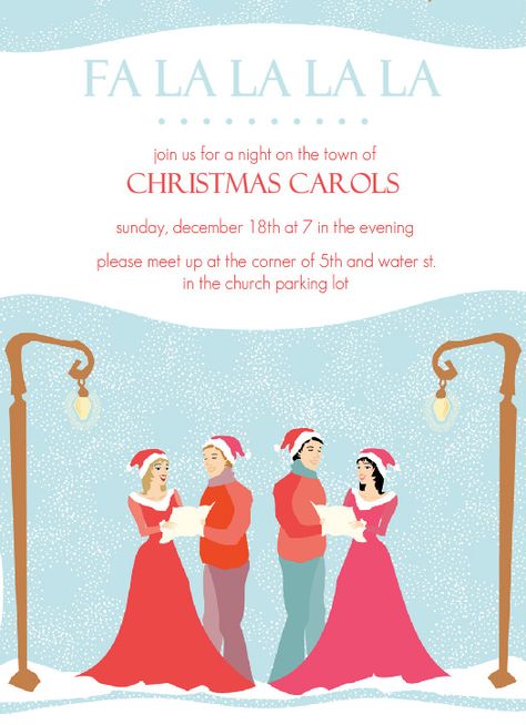 Christmas Caroling Ideas, Caroling Party, Winter Birthday Invitations, Christmas Caroling, Christmas Carolers, The Servant, Bible Translations, Winter Birthday, Holiday Party Invitations