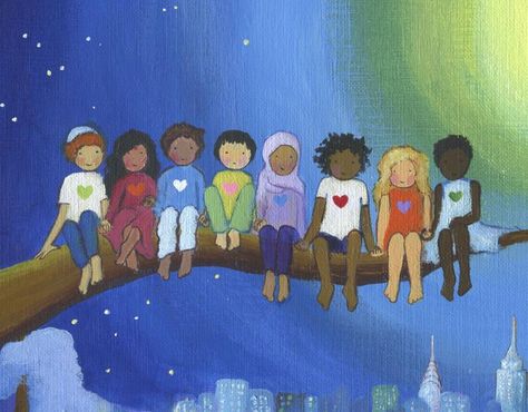 One Love art print diversity art Peace and love Kids wall | Etsy Diversity Art For Kids, Diversity Painting, Unity Painting, Diversity Art, Unity In Diversity, Peace Art, Classroom Rules, Color Paper, Happy Art