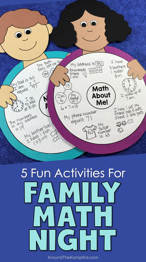 math about me craft Math Parent Night Activities, School Math Night Ideas, Family Night At School Ideas, Steam Family Night Ideas, Math Night Ideas Elementary, Family Math Night Middle School, Math Family Night Activities, Family Night Ideas For School, Math Night Themes