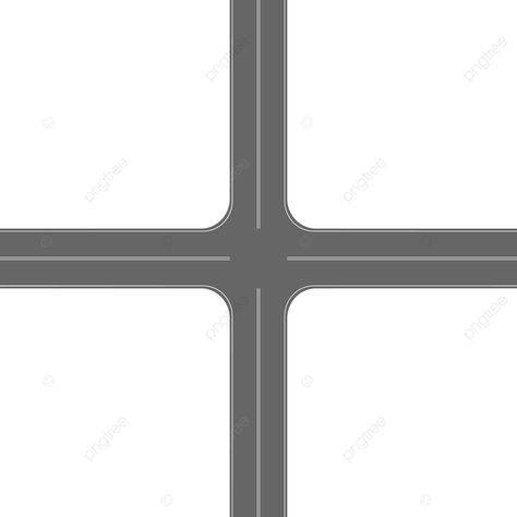 Top View Illustration, Road Intersection, Gray Stairs, View Illustration, Road Markings, Fork In The Road, Png Transparent Background, Icon Set Vector, Top View