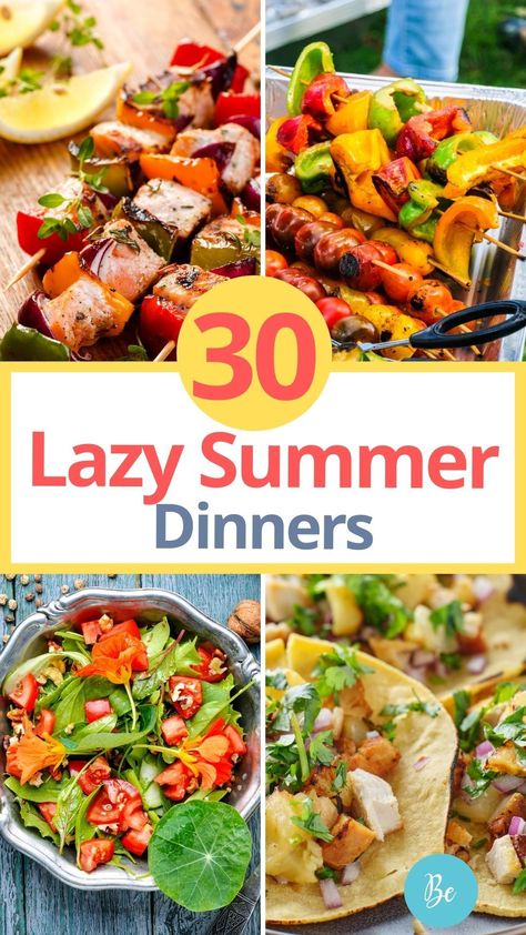 30+ easy recipes that are perfect to make in the hot summer months. Slow cooker dinners and grilled meals that are easy to throw together. #recipe #food #summer #easy #dinner Grilled Meals, Quick Summer Meals, Light Summer Dinners, Summer Dinner Ideas, Summer Pasta Dishes, Meals On A Budget, Frugal Recipes, Easy Summer Dinners, Bbq Dinner