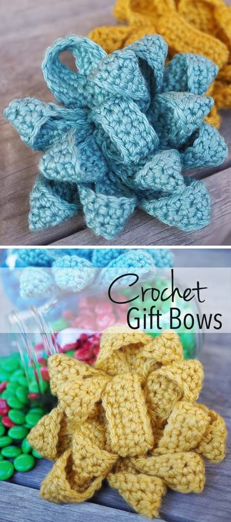 Easy Crochet Gift Bow - Free Pattern Crocheted Bows, Simple Crochet Flower, Crochet Flower Bookmark, Yarn Business, Easy Crochet Flower, Crochet Patterns Baby Girl, Bookmark Design, Crochet Pattern Tutorial, Bookmark Pattern