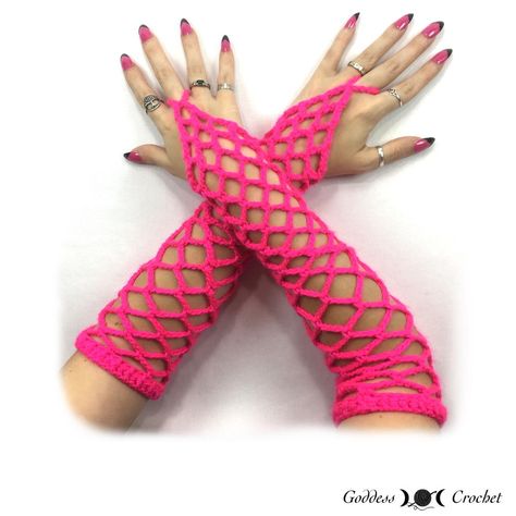 Crochet Fishnet Gloves, Gothic Crochet Patterns, Crochet Handwarmers, Goth Crochet, Gothic Crochet, Slip Stitches, Fingerless Gloves Crochet Pattern, Gloves Crochet, Glove Pattern