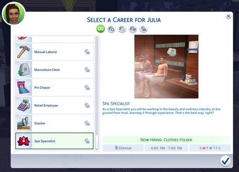 Sims 4 Spa, Sims 4 College, Dentist Career, Sims4 Ideas, Sims 4 Jobs, Sims Gameplay, Content Words, Sims 4 Game Mods, Sims 4 Gameplay