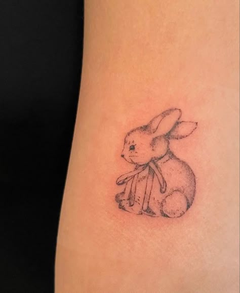 Holly Lim, Bunny Tattoo, Basic Tattoos, Rabbit Tattoo, Bunny Tattoos, Rabbit Tattoos, Bow Tattoo, Cute Tiny Tattoos, Most Popular Tattoos