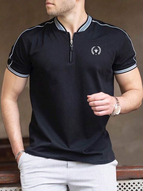 Polo T Shirt Design, Mens Smart Casual Outfits, Mens Polo T Shirts, Polo Shirt Design, Trendy Shirt Designs, Polo Design, Mens Jogger Pants, Men Fashion Casual Shirts, T-shirt Refashion