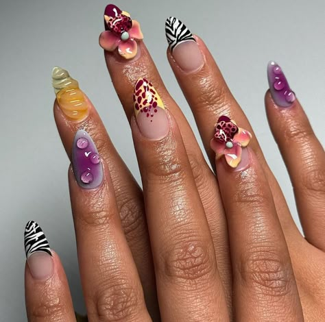 #fashioninterest  #nailart #nails #nailsofinstagram #nail #manicure #gelnails #u #nailsoftheday #naildesign #naildesigns #nailsonfleek #nailstagram #instanails #nailartist #beauty #nailpolish #nailswag #nailstyle #acrylicnails #inspire #nailtech #gelpolish #gel #nailporn #glitternails #nailsdesign #nailinspo #nailpro #nailsart #nailsnailsnails nail nail art fashioninterest  fashion Havana Nails, Nail Inspired, Orchid Nails, Happy Nails, Vacation Nails, Funky Nails, Nail Inspiration, Floral Nails, Fancy Nails