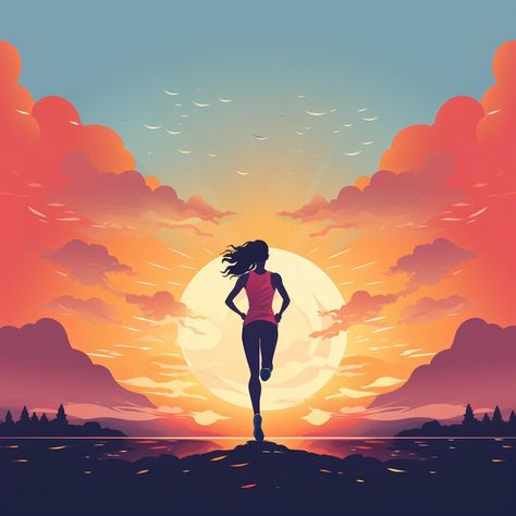 Photo minimalist flat vector style of an... | Premium Photo #Freepik #photo Running Art Illustration, Walking Images, Running Art, Minimalist Flat, Animation Inspiration, Exercise Running, Marvel Superhero Posters, Marvel Superhero, 2025 Vision