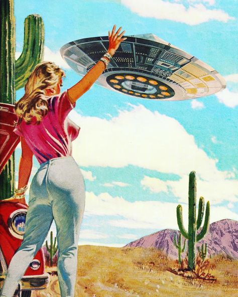 Digital Artist🎨 on Instagram: ““Hitchhiking” Have you ever tried it ?” Retro Spaceship, Alien Illustration, Vintage Spaceship, Retro Futurism Art, Vintage Sci Fi, Cowboys & Aliens, Perry Rhodan, Ufo Art, Alien Artwork