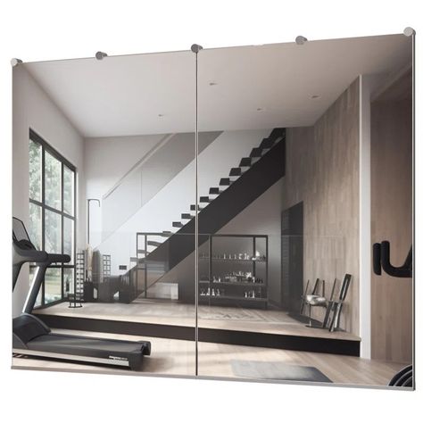 keonjinn Full Length Rectangle Wall Mirror Home Gym Mirror Dance Studio Mirror Tempered Glass Mirror & Reviews | Wayfair Dance Studio Mirror, Gym Mirror Wall, Home Gym Mirror, Posture Alignment, Mirror Dance, Studio Mirror, Home Gym Mirrors, Full Length Wall Mirror, Gym Mirror