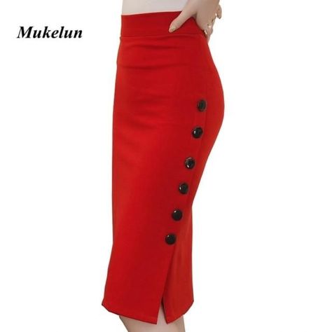 be53ee61104935234b174e62a07e53cfdesc39649168ri Summer Pencil Skirts, Skirt Tutu, Pencil Skirt Casual, Skirt Tulle, Bodycon Pencil Skirt, Office Skirt, Womens Maxi Skirts, High Waisted Pencil Skirt, Split Skirt