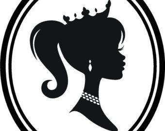 Cameo Princess Silhouette Princess Logo, Custom Masks, Disney Poster, Barbie Silhouette, Princess Silhouette, Party Names, Pretty Princess, Silhouette Vinyl, Pola Sulam