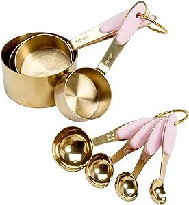 Pink and gold measuring cups and spoons from Paris Hilton are a fun way to show your favorite color in the kitchen while cooking or baking. Copper Measuring Cups, Dry Measuring Cups, Storage Pantry, Stainless Steel Measuring Cups, Measuring Cups And Spoons, Measuring Cups & Spoons, Piercing Septum, Measuring Cups Set, Pink Kitchen