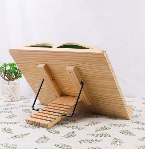 Paper Art Tutorial, Bible Stand, Table Easel, Reading Desk, Rattan Stool, Diy Wooden Projects, Book Holder, Kids' Desk, Book Stand