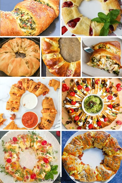 Sharable Appetizers, Crescent Roll Ring Recipes, Cresant Rolls, Crescent Roll Ring, Ring Recipes, Crescent Ring Recipes, 30 Minute Meals Chicken, Crescent Roll Appetizers, Easy Crescent Rolls