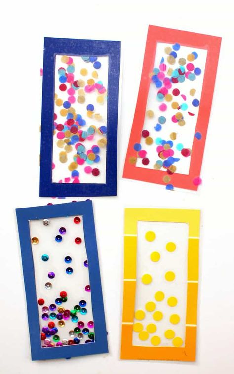 Plastic Animal Crafts, Confetti Diy, Penanda Buku, Diy Confetti, Diy Crafts Bookmarks, Children's Activities, Bookmark Craft, Flower Pot Crafts, Easy Art Projects