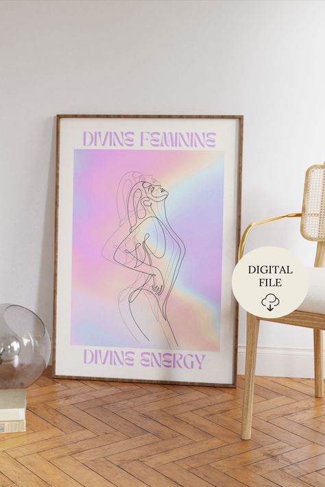 Divine Feminine Room Aesthetic, Divine Feminine Decor, Divine Feminine Poster, Feminine Poster, Spiritual Room, College Poster, Feminine Wall Art, Divine Feminine Energy, Aura Poster