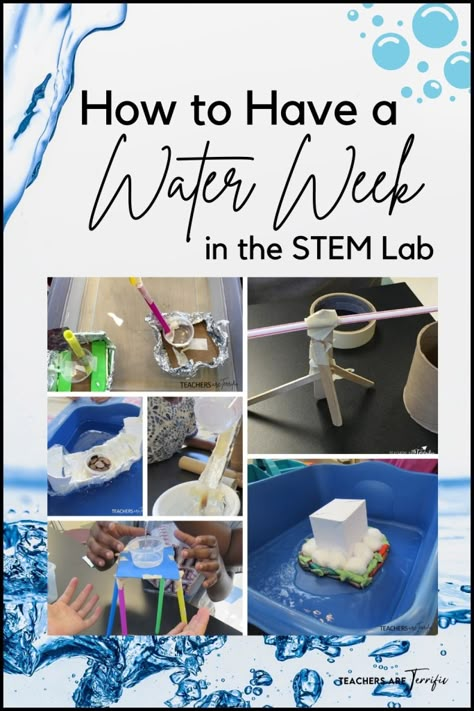 How to Have Water Week in STEM - Teachers are Terrific Building Challenge, Stem Elementary, Stem Resources, Stem Lesson, Engineering Design Process, Build Your Own Boat, Stem Teacher, Stem Challenge, Stem Steam