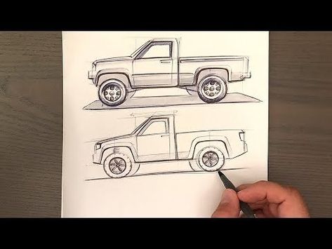 How to Draw a Truck - Beginner Friendly - YouTube Truck Drawing Easy, Drawing Truck, Truck Ideas, A Truck, Vintage Truck, Old Trucks, Eye Drawing, Side View, Cool Eyes