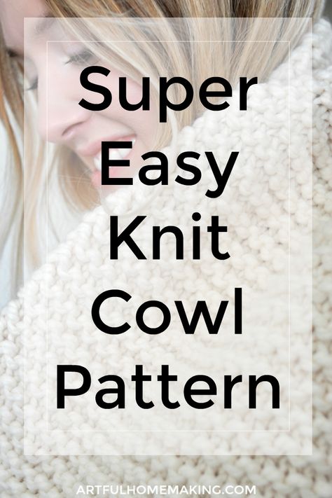 This super easy knit cowl pattern is the perfect free pattern for beginner knitters to try! It's easy and fun to knit! #knitting #cowl #knitcowl #beginnerknittingpattern #freeknittingpattern #knittingpattern #knit #chunkyyarn Easy Knitted Cowl Patterns Free, Knit Cowl Pattern Free Neck Warmer, Chunky Knit Cowl Pattern Free, Easy Cowl Knitting Patterns Free, Cowls To Knit Free Patterns, Free Knitted Cowl Patterns, Knit Cowl Pattern Free Easy, Knitted Cowl Patterns Free, Cowl Knitting Patterns Free