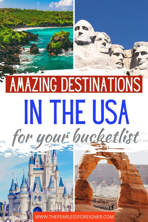 Maui, Mount Rushmore, Disney World Castle, Arch in National Park Travel To Usa Aesthetic, Bucket List United States, America Travel Bucket List, Usa Itinerary, National Parks In The Us, Usa Dream, List Inspiration, Usa Bucket List, Best National Parks