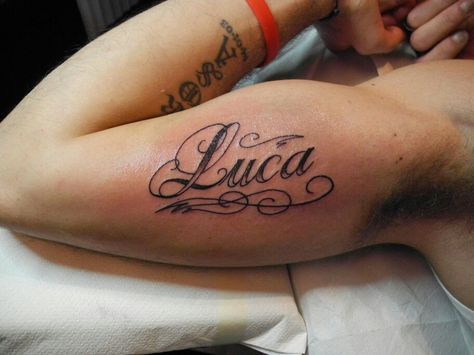 Luca Name Tattoo, Luca Tattoo, Lucas Name, Lucet, Name Tattoo, Name Tattoos, Tattoo Models, Rose Tattoo, Model Pictures