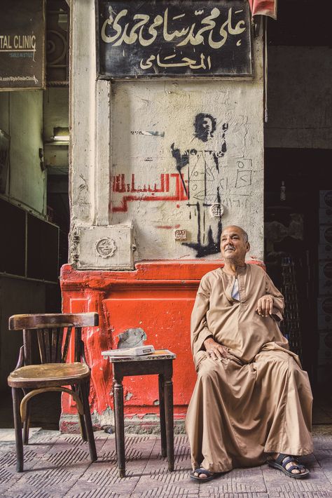 An Egyptian portrait from Cairo’s streets. Egyptian People Photography, Egyptian Coffee Shop, Egypt Streets, Egyptian Portrait, Cairo Streets, Egypt Pictures, Egyptian Streets, Egyptian Poster, Vintage Egypt