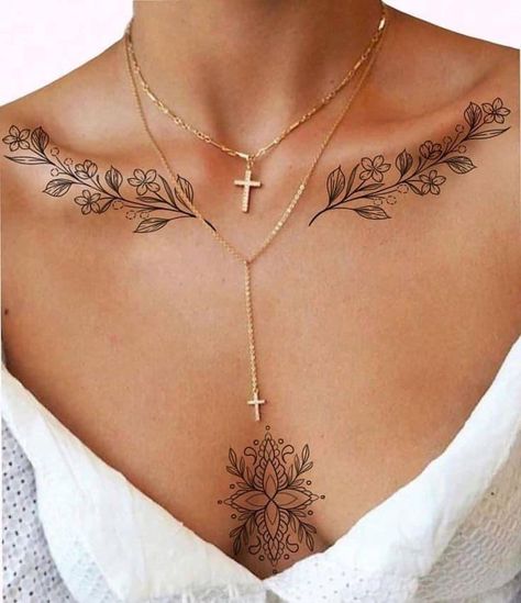 Classy Tattoos For Women, Clavicle Tattoo, Bone Tattoo, Bone Tattoos, Hip Tattoos Women, Inspiration Tattoos, Chest Tattoos For Women, Spine Tattoos For Women, Dope Tattoos For Women