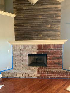 If you are looking for an easy update with a lot of impact, a whitewashed brick fireplace is right up your alley! This update is fast (like 1-2 hours), cheap (free even if you have leftover paint), and crazy transformative! Below I’ll share with you the process I used to whitewash this brick fireplace.   Before and after of whitewashed fireplace!  Makes such a huge difference to modernize a space!   First thing you need to do is prep the surface. With brick, there really isn’t a whole… Fireplace Before And After, Painting A Fireplace, Whitewashed Brick Fireplace, Apartment Fireplace, Whitewashed Fireplace, Brick Fireplace Remodel, Whitewashed Brick, Fireplace Makeovers, White Wash Brick Fireplace