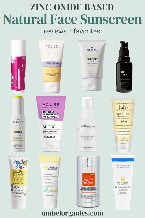 12 brands of zinc oxide based sunscreen for the face Clean Sunscreen, Sunscreen Guide, Sunscreen Recipe, Cleaner Living, Zinc Oxide Sunscreen, Clean Beauty Makeup, Nontoxic Beauty, Babo Botanicals, Toxic Products